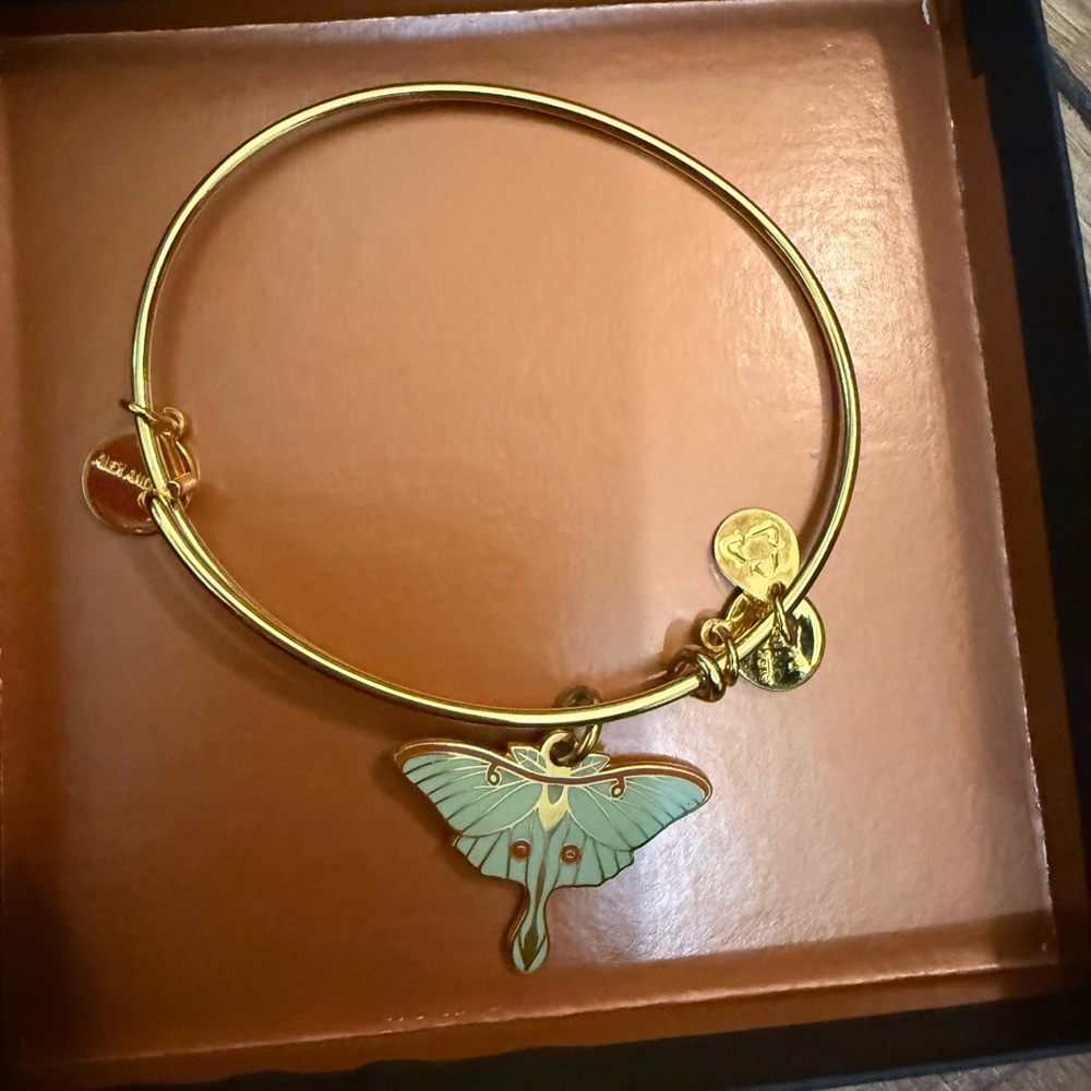 Alex and Ani Gold Moth Charm Bangle